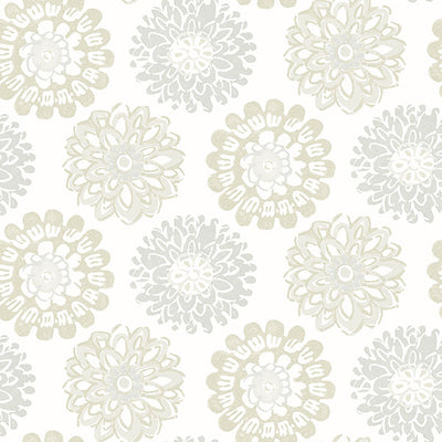 Sunkissed Light Grey Floral Wallpaper Wallpaper