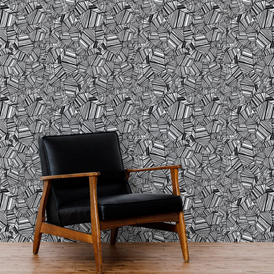 Pyrite - Black and White Wallpaper