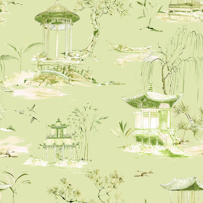 Suzhou Toile - Willow Wallpaper