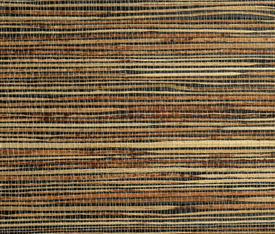 Tan and Iron Grasscloth Wallpaper
