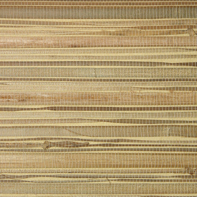 Grasscloth - Tan on Ivory Wallpaper