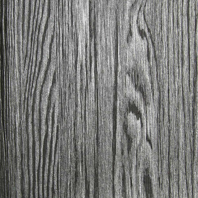 Dark Grey and Silver Textured Wood Grain Wallpaper