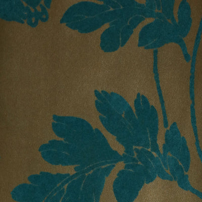 Poppycock - Gold Leaf and Teal Velvet Wallpaper