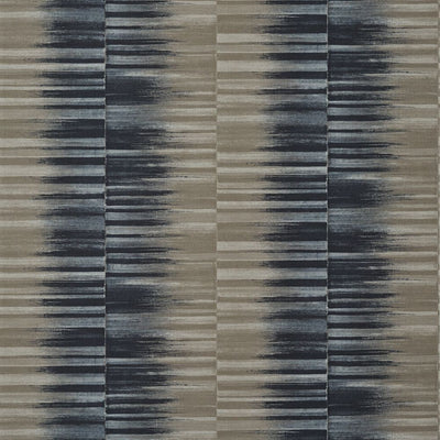 Mekong Stripe - Charcoal and Taupe Wallpaper