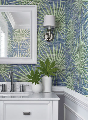 Palm Frond - Navy and Green