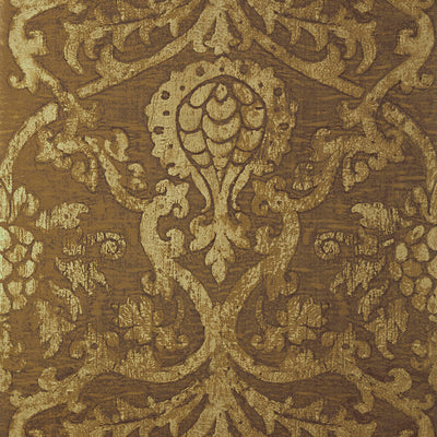Pravata Damask - Gold on Foil Wallpaper